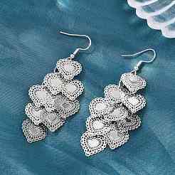 Латунь болтающийся серьги&nbsp;EJEW-B157-02A-P