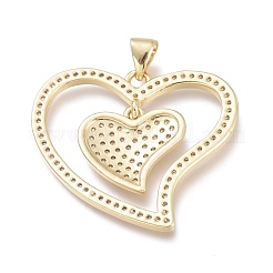 Латунные микропаве прозрачные подвески с фианитом&nbsp;KK-O-127-25G