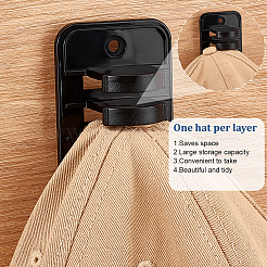 2 шт. настенная стойка для хранения бейсболок из ПВХ&nbsp;AJEW-ME0002-47B