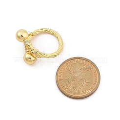 Кольца-манжеты для женщин с покрытием из латуни с микропаве из прозрачного кубического циркония&nbsp;RJEW-M028-99G