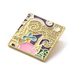 Подвески из латуни микропаве с фианитами и эмалью&nbsp;KK-H458-07G-03