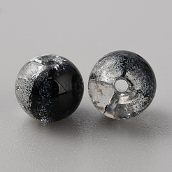 50шт прозрачные стеклянные бусины с кракле&nbsp;GLAA-WH0024-07Q