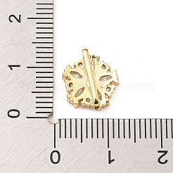 Многожильные звенья из латуни с цветочным паве&nbsp;LS-ZIRC-R021-01D-G