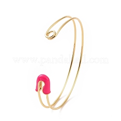 Эмалевый браслет-манжета в форме английской булавки&nbsp;BJEW-F445-18G