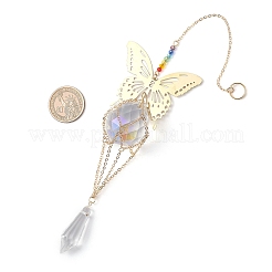 Подвески-коннекторы из нержавеющей стали в виде бабочек 201 и стеклянные подвески-ловец солнца&nbsp;HJEW-JM04736-01