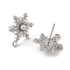 Латунные серьги-гвоздики из циркония&nbsp;LS-KK-K371-34P