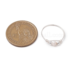 Кольца для женщин из натурального культивированного пресноводного жемчуга&nbsp;RJEW-JR00775-02