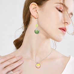 28шт 7 цвета печатных подвесок из непрозрачной смолы&nbsp;RESI-AR0001-20