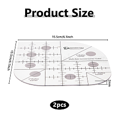 2 шт. прозрачные акриловые линейки для выравнивания футболок&nbsp;AJEW-DC0002-17A