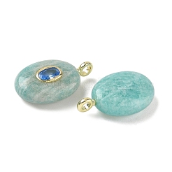 Подвески из натурального амазонита и кубического циркония&nbsp;G-Z076-01G-18