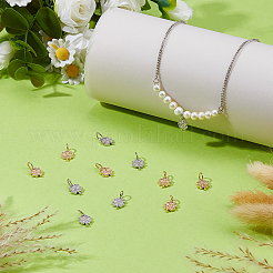 12 шт. 2 цвета латунные подвески с микропаве и кубическим цирконием&nbsp;KK-HS0001-84