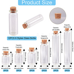 12шт 6 стиля стеклянная бутылка&nbsp;CON-TA0001-09