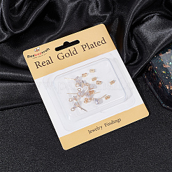 10 шт. фурнитура для сережек-гвоздиков из латуни с микропрозрачным кубическим цирконием&nbsp;KK-BBC0011-94