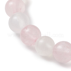 Женские браслеты из натуральных бусин розового кварца и селенита&nbsp;BJEW-JB13140