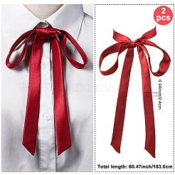 2шт. длинный галстук-бабочка из ленты для женщин&nbsp;AJEW-SP0003-50B