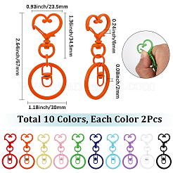 20 шт. 10 цвета железные застежки для брелка&nbsp;FIND-SC0017-35