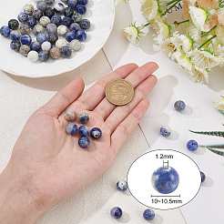 Природный содалит бисер нитей&nbsp;G-OC0001-66-10mm