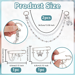 Цепи для ремней для ботинок из алюминия и пластика ccb и акриловых бусин с имитацией жемчуга&nbsp;HJEW-OC0001-47