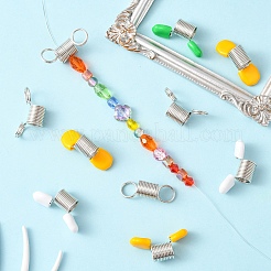 10 шт. железные мини-пружинные зажимы для бусин для изготовления бисерных украшений&nbsp;TOOL-YW0001-83