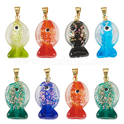 8 шт. подвески ручной работы из дихроичной фольги в стиле лэмпворк&nbsp;DICH-TA0001-01