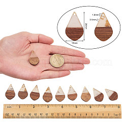 Подвески из прозрачной смолы и ореха&nbsp;RESI-CJ0001-51