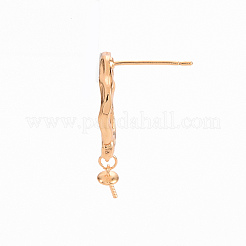 Серьги из латуни с микропейвом и прозрачным фианитом&nbsp;KK-T062-210G-NF