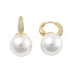 Латунные серьги-кольца из прозрачного кубического циркония&nbsp;EJEW-R016-03G