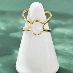 Овальные эмалевые манжеты из нержавеющей стали 304 для женщин&nbsp;RJEW-G355-03G