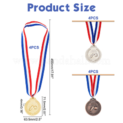 12шт. 3-цветная футбольная медаль из цинкового сплава&nbsp;AJEW-GA0003-62