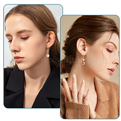 4 шт. 2 стиля латунных крючков для сережек с микропаве из прозрачного кубического циркония&nbsp;KK-TA0003-30