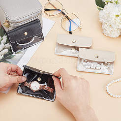 Портативные коробки для хранения ювелирных изделий из искусственной кожи на молнии с 4 вставным мешком&nbsp;CON-WH0202-001D