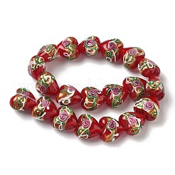 Бусины ручной работы золотой фольги стекла&nbsp;LAMP-K039-43