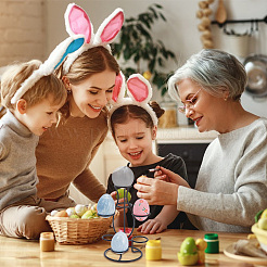 Железные подставки для пасхальных яиц с 7 слотом&nbsp;ODIS-WH0058-21B-EB