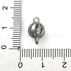 Шармы-соединители из латуни с микропаве из прозрачного кубического циркония&nbsp;KK-A230-06D-P