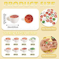 32 шт. 8-цветная непрозрачная смоляная витрина для кофейных чашек&nbsp;CRES-TA0001-62