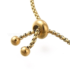 Браслеты-слайдеры из нержавеющей стали 304 с коробчатой цепочкой&nbsp;BJEW-M233-03G