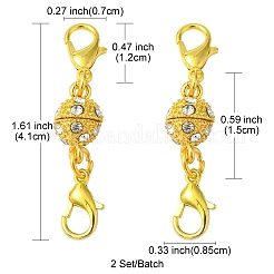 1 шт. магнитные застежки из сплава с кристаллами и стразами&nbsp;LS-ALRI-YW0001-11G