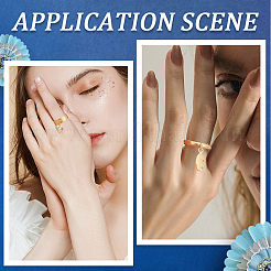 Набор для самостоятельного изготовления кольца-манжеты из нержавеющей стали в виде сердца&nbsp;DIY-SC0026-11G