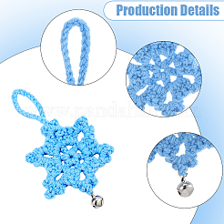 12 шт. подвеска-снежинка из хлопка 4 цветов&nbsp;HJEW-GF0001-70