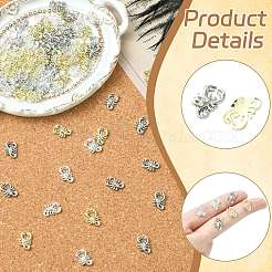 90 шт. 3-х цветные кабошоны из сплава со стразами&nbsp;MRMJ-CJ0001-29