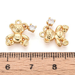 Латунные микропаве прозрачные подвески с фианитом&nbsp;X1-KK-T078-02G-05