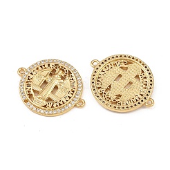 Шармы-соединители из латуни с микропаве из прозрачного кубического циркония&nbsp;KK-F919-26G