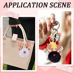 4 шт. 4 цвета рождественские помпоны-брелки в виде рогов оленя&nbsp;KEYC-CL0001-25