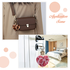 4 шт. 4-х цветные брелки-подвески из полиэстера в форме сердца&nbsp;KEYC-DC0001-33