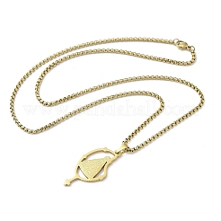 201 нержавеющая сталь nossa senhora aparecida девственная подвеска-цепочка-цепочка ожерелья&nbsp;NJEW-H055-07G