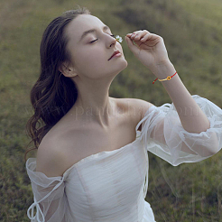 10шт. набор из 5-х цветных браслетов с подвесками в виде подсолнуха&nbsp;BJEW-FI0001-62