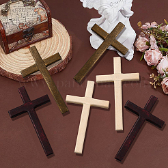 6шт. 3-х цветные деревянные кабошоны&nbsp;WOOD-PH0003-51A