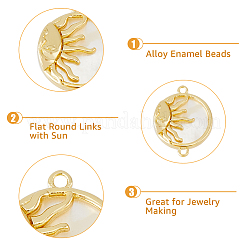 8 шт. 4 стиля экологически чистые подвески-подвески из латуни с покрытием стойки с белой оболочкой&nbsp;KK-DC0003-32