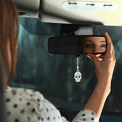 Украшение автомобиля подвеской из сплава черепа со стразами&nbsp;HJEW-AB00406