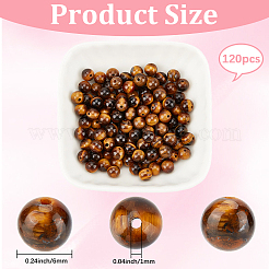 120шт натуральные бусины тигровый глаз&nbsp;G-PA0001-05A